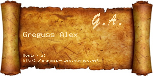 Greguss Alex névjegykártya